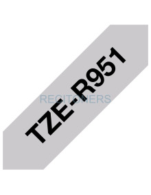 Toner TZER951 BROTHER - BROTHER Cinta de tela satinada no adhesiva. Texto negro sobre tejido plata no adhesivo. Ancho: 24mm. Lon