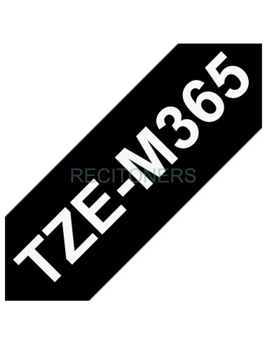 Toner TZeM365 BROTHER - BROTHER Cinta laminada mate. Texto blanco sobre fondo negro. Ancho: 36 mm. Longitud: 8 m