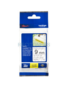 BROTHER CINTA ROTULADORA LAMINADA SUPER ADHESIVA TEXTO NEGRO SOBRE TRANSPARENTE - 9MMX8M