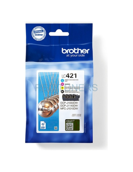 Cartucho de tinta LC421VAL BROTHER - BROTHER Pack de 4 cartuchos de tinta negro, cian, magenta y amarillo LC421VAL para DCP-J105