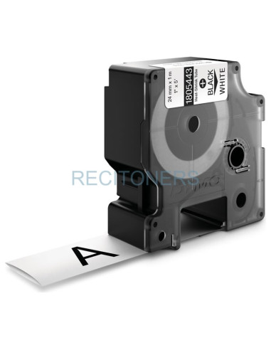 Toner 1805443 DYMO - DYMO TUBO TERMORRETRACTIL CINTA ID1-24 - NEGRO SOBRE BLANCO - 24MMX1´5M - ROTULADORA RHINO