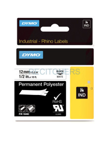 Papeleria 18483 DYMO - DYMO CINTA DE ETIQUETAS INDUSTRIAL ADHESIVA ID1-12 - NEGRO SOBRE BLANCO - 12MMX5,5M - POLYESTER - ROTULAD